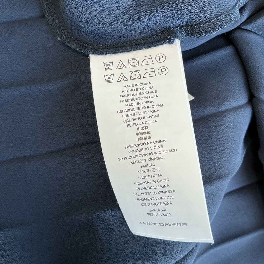 NWT Michael Kors | Navy Pleated Shirt Dress Belted Long Sleeve Capsule Wardrobe - Picture 9 of 10